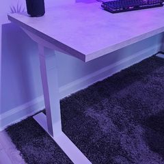 Flexispot E7 Pro White + Ikea Ekbacken Desktop Concrete Grey