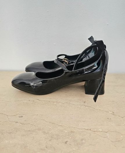 No-l-ita Italian designer Black Genuine Leather Mary Jane Pump Heels RRP 150E