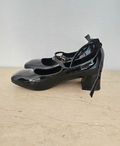 No-l-ita Italian designer Black Genuine Leather Mary Jane Pump Heels RRP 150E