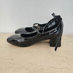 No-l-ita Italian designer Black Genuine Leather Mary Jane Pump Heels RRP 150E
