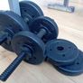 Adjustable Pro Power weight bench + weights + bars Image 3