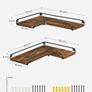MULTIPLE COLOURS AVAILABLE Floating Shelves, Set of 2, L-Shaped Corner Shelves for Wall, Corner Wall Shelf, Industrial Style, for Living Room, Bedroom, Kitchen, Black Image 5