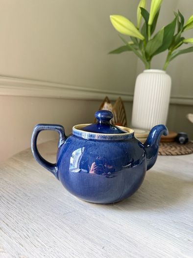 Dark blue Denby Teapot