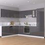 Refrigerator Cabinet High Gloss Grey 60x57x207 cm Chipboard Image 3