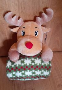 Brand New Christmas Blanket with Rudolph Plush