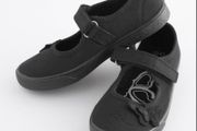 Next Butterfly Embroidered Black Plimsolls Shoes, Junior Size UK 13, EUR 32