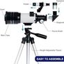 Telescope for Kids & Astronomy Beginners, 70mm Aperture Portable Telescopes with 3 Eyepieces, Height Adjustable Tripod & Phone Adapter Gift for Christmas Image 4