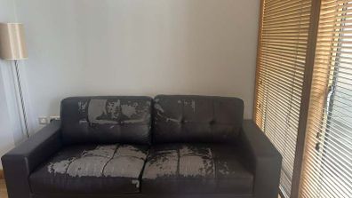 2-seater faux leather sofa - free to collect