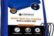 FREE EXPRESS SHIPPING ty Tarp Waterproof Furniture Caravan Cover Sheet Reinforced Eyelets Premium Quality - TRUSTED BRITISH BRAND (BLUE/SILVER 100GSM, 1.5 x 2 m