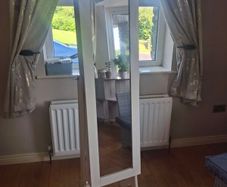 standing mirror with jewellery storage