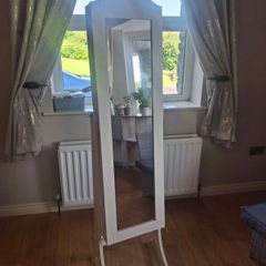 standing mirror with jewellery storage