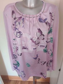 Bonita lilac butterfly print long sleeve blouse size  XL UK20/22 EU48/50 Postage included