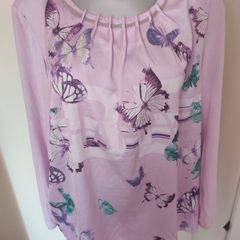 Bonita lilac butterfly print long sleeve blouse size  XL UK20/22 EU48/50 Postage included