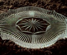 Waterford Crystal Seahorse Scalloped Oval Vanity Dresser Tray Relish Dish