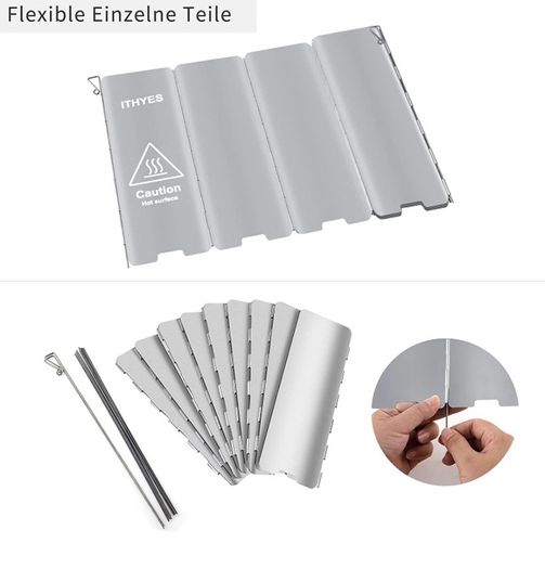 camping stove windbreak outdoor camping accessories 10 plates wind screen foldable camping gas stove windshield cookware equipment (FREE POSTAGE)