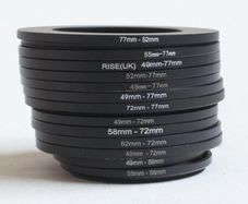 Camera Lens Step-Up Rings | Various Sizes 49/52/55/58/62/72/77 | used