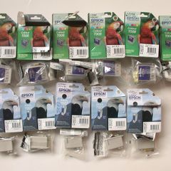 Lot of 11 X Epson T008 and T007 Colour and Black EMPTY Ink Cartridges