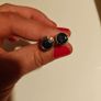 silver earrings with natural navy sapphire stone Image 4