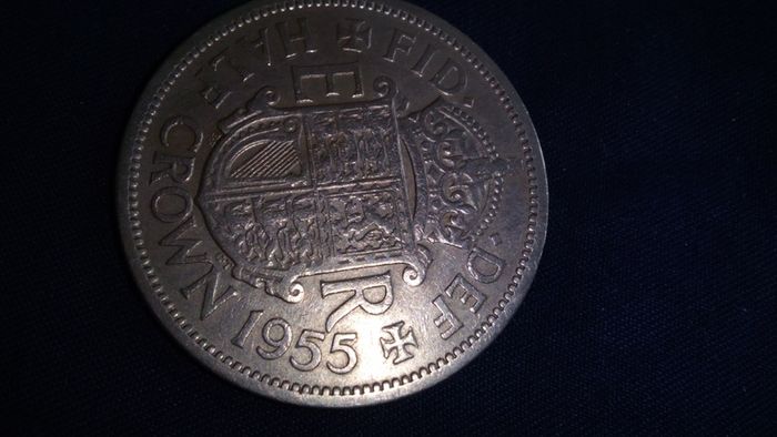 1955 Elizabeth II Half Crown.