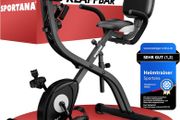 Foldable Exercise Bike for Home 3-in-1 Indoor Trainer with LCD Display &amp; Fitness Bands