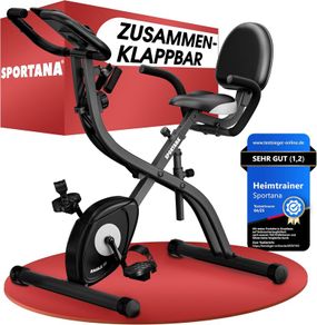 Foldable Exercise Bike for Home 3-in-1 Indoor Trainer with LCD Display & Fitness Bands