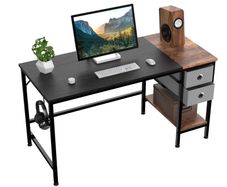 Office Desk with Drawer and Headphone Hook (100x50x75cm)