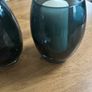 Two Blue Glass Candle Holders Image 2