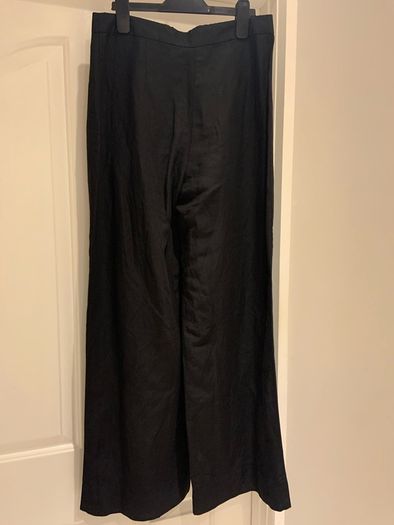 Linen Blend Black Trousers