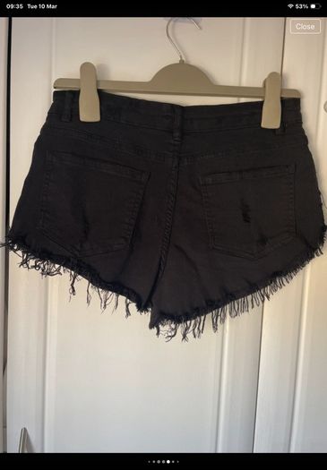 shorts  Bershka size 10 black frayed end style