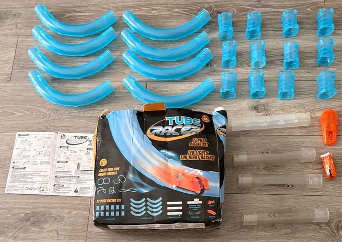 Car racing set with remote and tracks