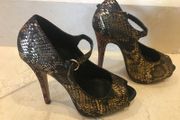New Look Snake Skin Effect Dress Heels Size 5 (Brand New)