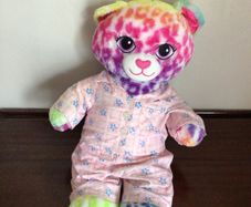 Build a Bear Lisa Frank multicolored rainbow leopard plush in pjs