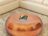Hammered Aluminium Coffee Table Brass/Copper Colour
