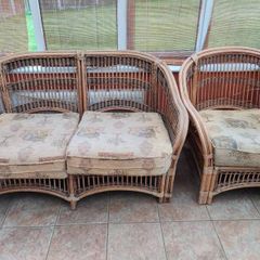 Wicker Table, Sofa, Armchair & Footrest