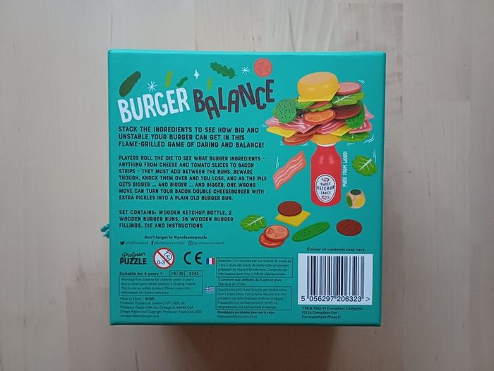 Burger Balance Dexterity Family Board Game