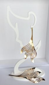 Gold Wavy Sculpted Fluid Leaf Earrings