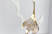 Gold Wavy Sculpted Fluid Leaf Earrings