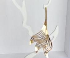 Gold Wavy Sculpted Fluid Leaf Earrings