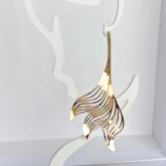 Gold Wavy Sculpted Fluid Leaf Earrings