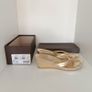 PIED A TERRE Gold Leather Wedge Sandals EU 40/41 and Original Box Image 3