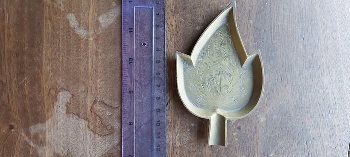 Vintage Brass Leaf Shaped Ashtray