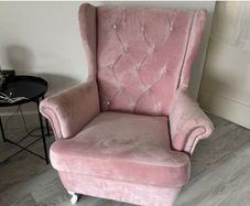 Pink Velvet Living Room Chair for Sale