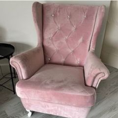 Pink Velvet Living Room Chair for Sale