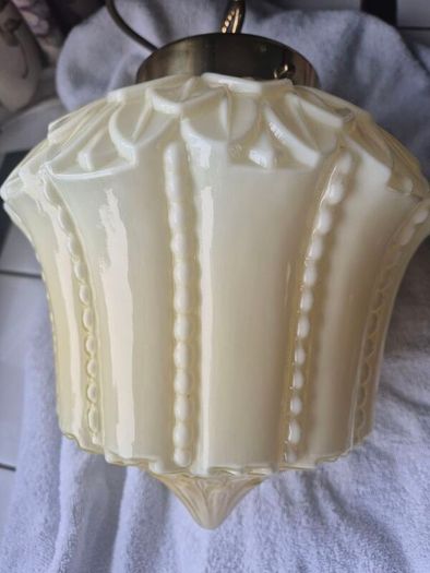 Original cream leaf design glass original 1920s Art Deco ceiling light