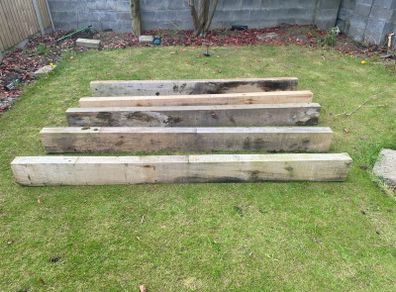 2.4m Railway Sleeper New Type (200x100) new but aged