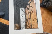 Wrought iron and glass side table
