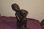 Vintage hand carved African Ebony wood Statue