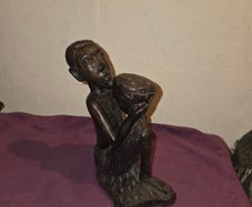 Vintage hand carved African Ebony wood Statue