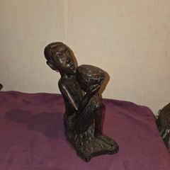 Vintage hand carved African Ebony wood Statue