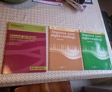 Three books on sight reading for piano